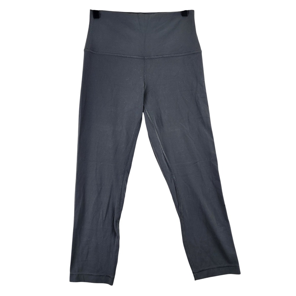 Lululemon Align High-Rise Crop 21" Leggings Womens 6 Black Gray Yoga Nulu